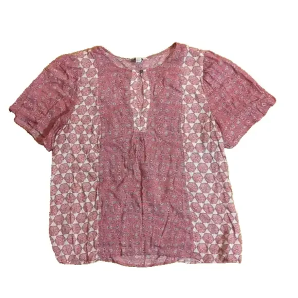 Lucky Brand Pink Patterned Blouse - Picture 1 of 10